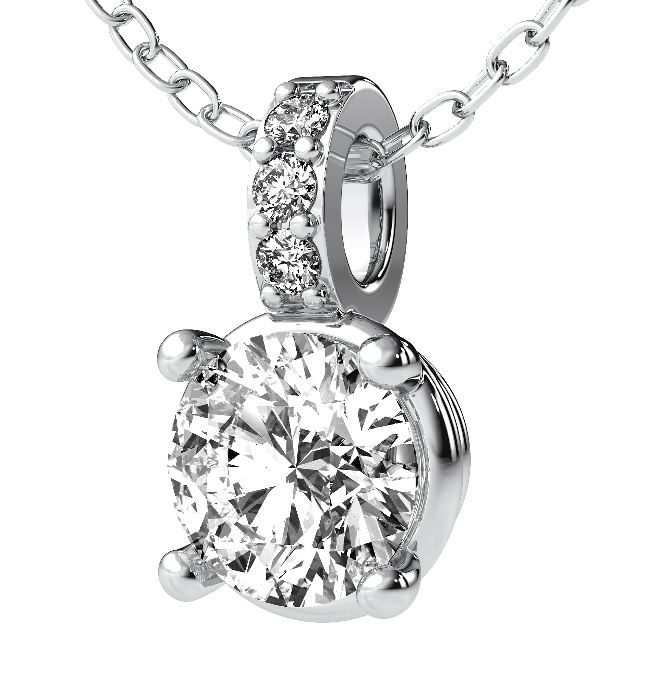 CAD design for White-gold diamond pendant