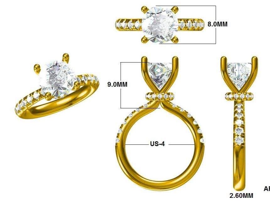 CAD design for Pavé set round center
